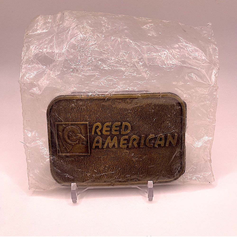 NEW RJ Roberts & Co. Reed American Ram Sheep Brass Buckle
